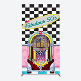 Aperturee - Aperturee Hiphop Plaid Fabulous 50s Dance Party Rectangle Backdrop